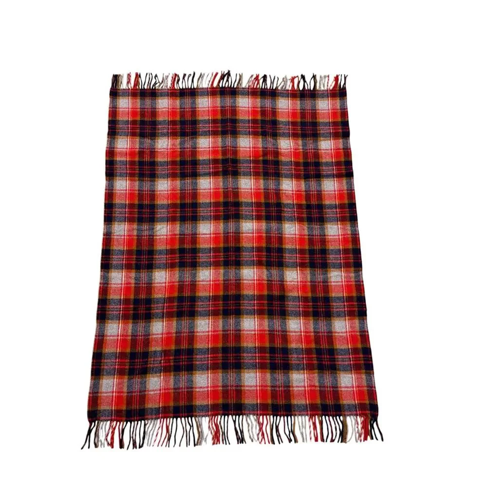 vintage pendleton pure virgin wool throw blanket made in usa red flannel 66